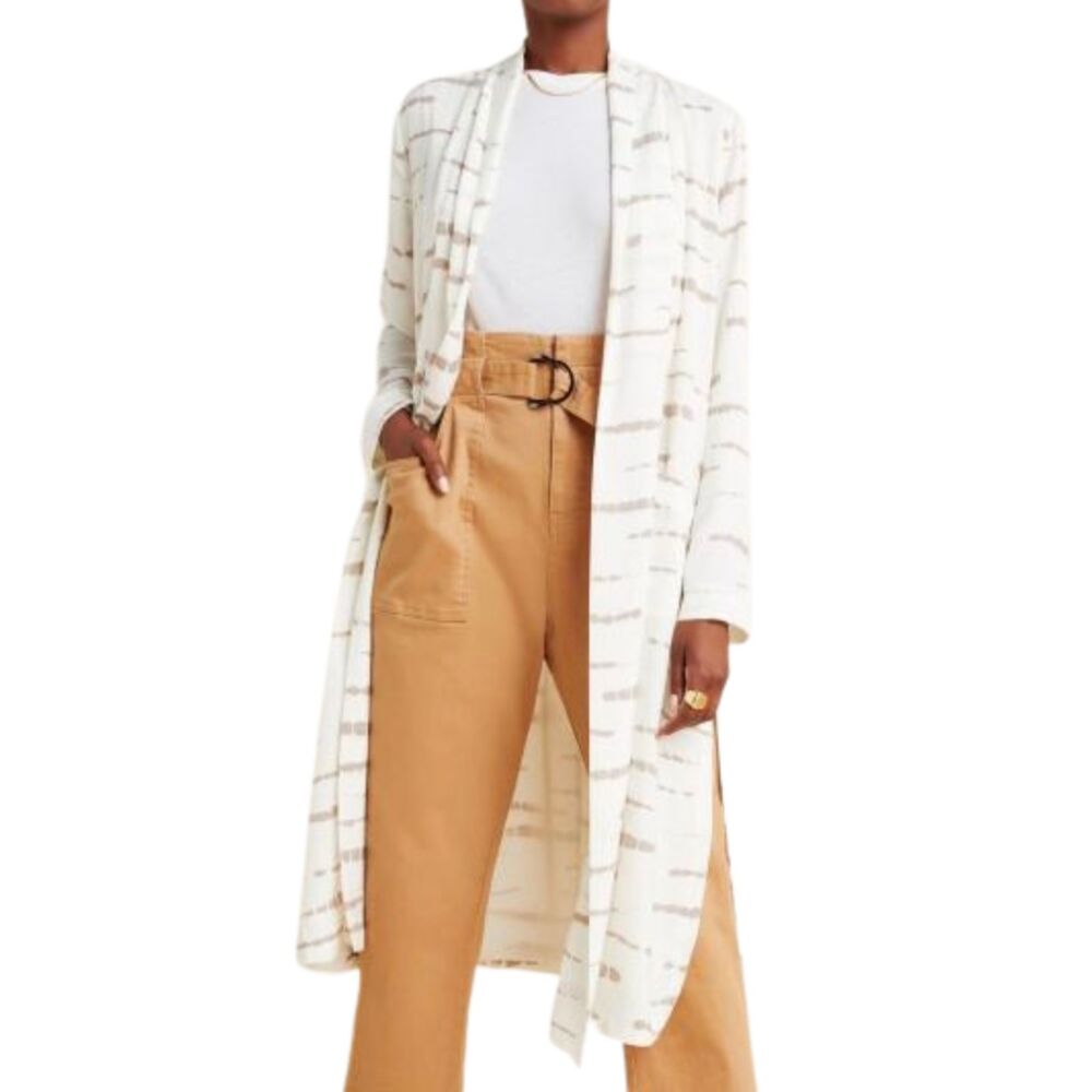 NWT BB Dakota Duster Anthropologie Cream Tan Nude Neutral Long M